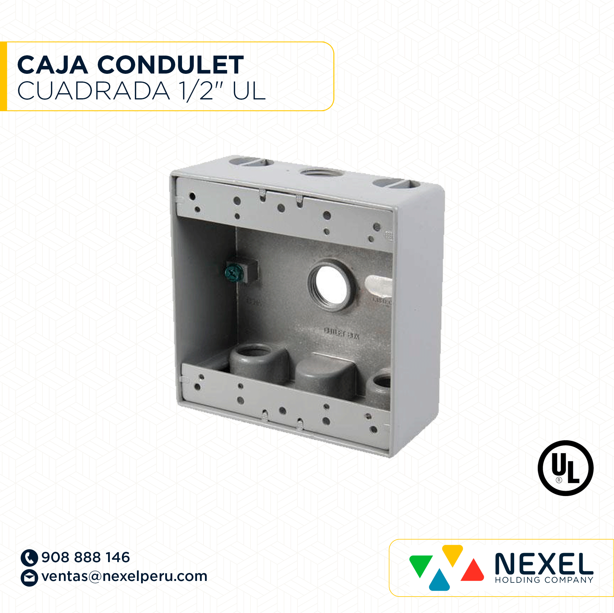 [B91654] CAJA CONDULET CUADRADA 1/2" UL STANDARD