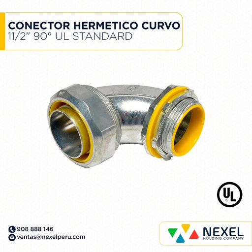[B61574-O] OUT- CONECTOR HERMETICO CURVO 11/2" 90° UL STANDARD