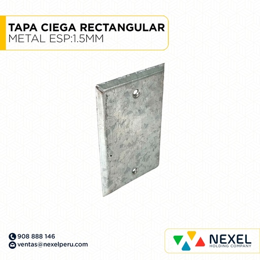 [D11547] TAPA CIEGA RECTANGULAR METAL ESP:1.5MM NACIONAL
