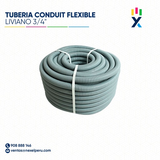 [B61507-1] TUBERIA CONDUIT FLEXIBLE LIVIANO 3/4" STANDARD