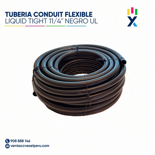 [B61480] TUBERIA CONDUIT FLEXIBLE LIQUID TIGHT 11/4" NEGRO UL STANDARD