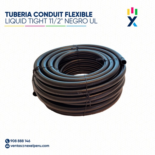 [B61477-7] TUBERIA CONDUIT FLEXIBLE LIQUID TIGHT 11/2" NEGRO UL STANDARD