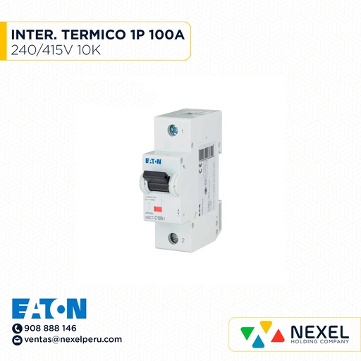 [G16216] INTERR. TERMICO RIEL DING 1P 100A 240/415V MMCT-C100/1 EATON
