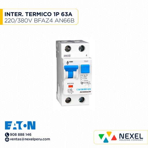 [G16215] INTERR. TERMICO RIEL DING 1P 63A 220/380V BFAZ4 AN66B EATON