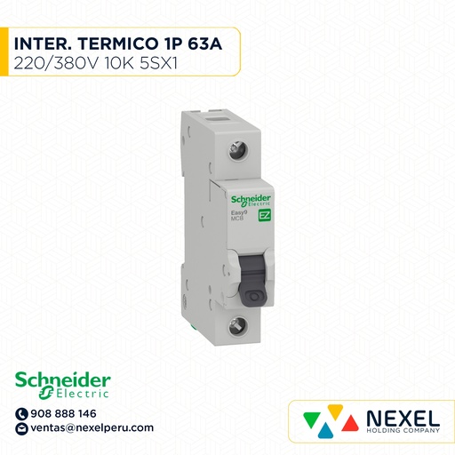 [G16214] INTERR. TERMICO RIEL DING 1P 63A 220/380V 5SX1 SIEMENS