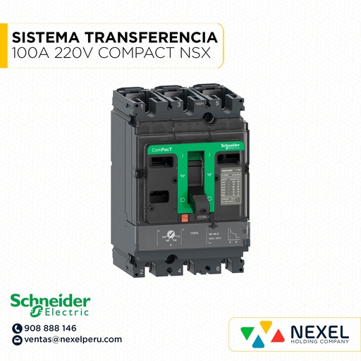 [G74664] SISTEMA TRANSFERENCIA 100A TENSION 220V COMPACT NSX ZP0ST00100ACX SCHNEIDER