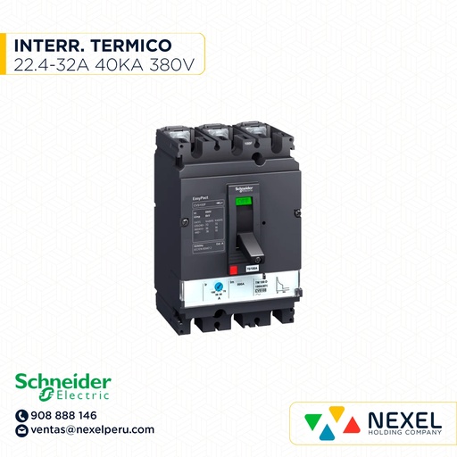 [G24653] INT. TERMOMAGNETICO 22.4-32 A. CVS100B TM32D 40/25 KA 220/380V. LV510302 SCHNEIDER