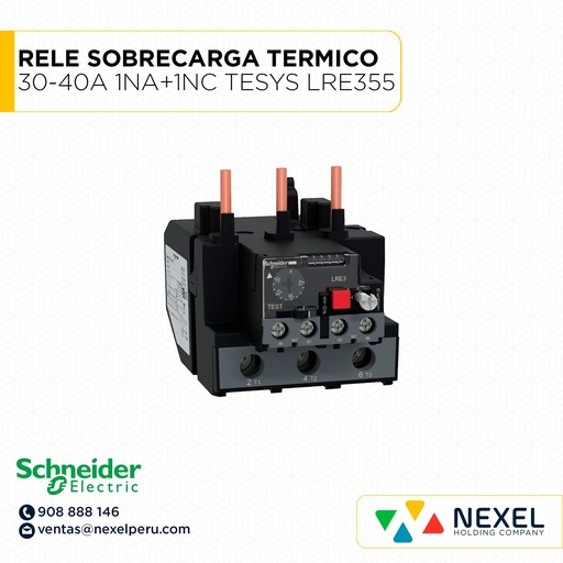 [G34652] RELE SOBRECARGA TERMICO 30-40A 1NA+1NC TESYS LRE355 SCHNEIDER