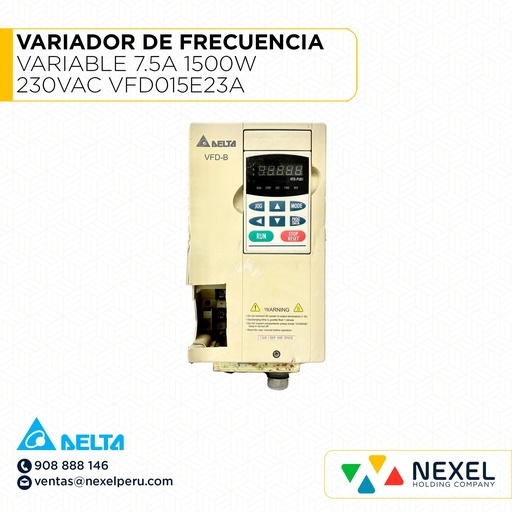 [G54565] VARIADOR DE FRECUENCIA VARIABLE 7.5A 1500W 230VAC VFD015E23A DELTA (MUESTRA)