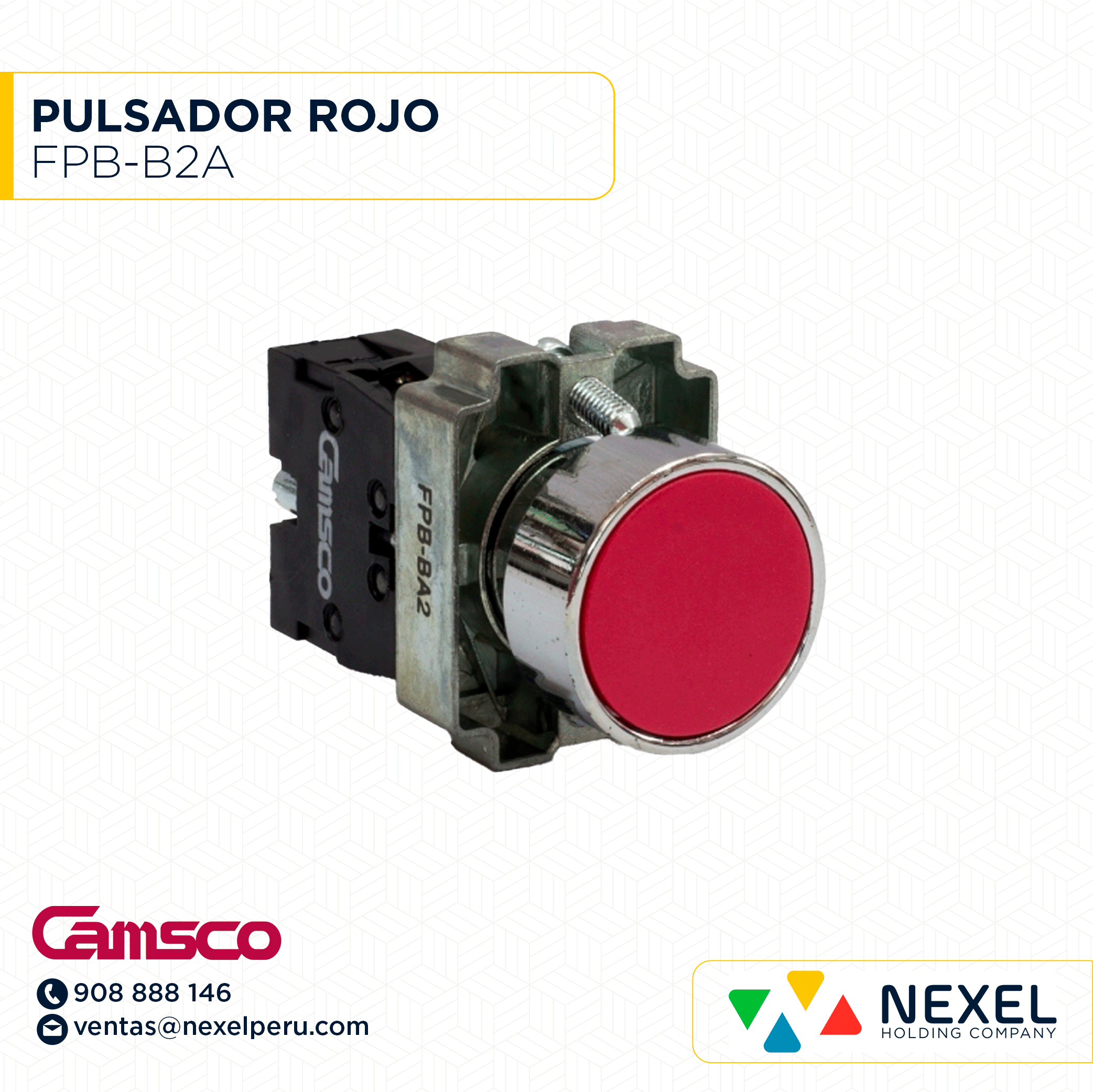 [G64537-O] OUT- PULSADOR ROJO FPB-B2A CAMSCO