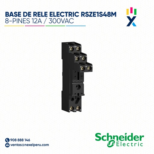[G33744] BASE DE RELE ELECTRIC RSZE1S48M 8-PINES 12A / 300VAC SCHNEIDER