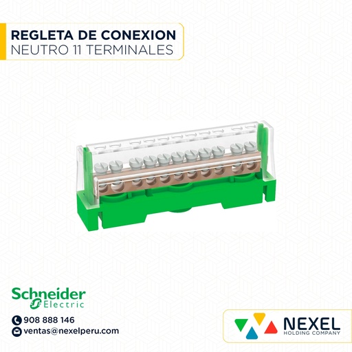 [G63687] REGLETA DE CONEXION PARA NEUTRO Y TIERRA 11 TERMINALES SBTN7-11TE STECK