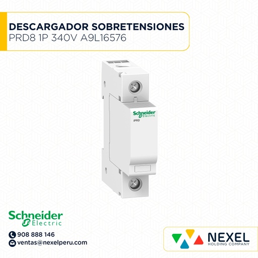 [G73211] DESCARGADOR DE SOBRETENSIONES PRD8 1P 340V A9L16576 SCHNEIDER
