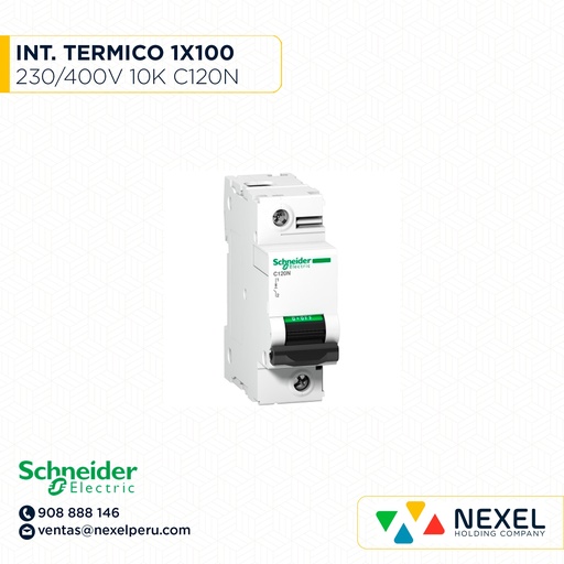 [G12919] INTERR. TERMICO 1X100A 230/400V 10K C120N C100 A9N18358 SCHNEIDER