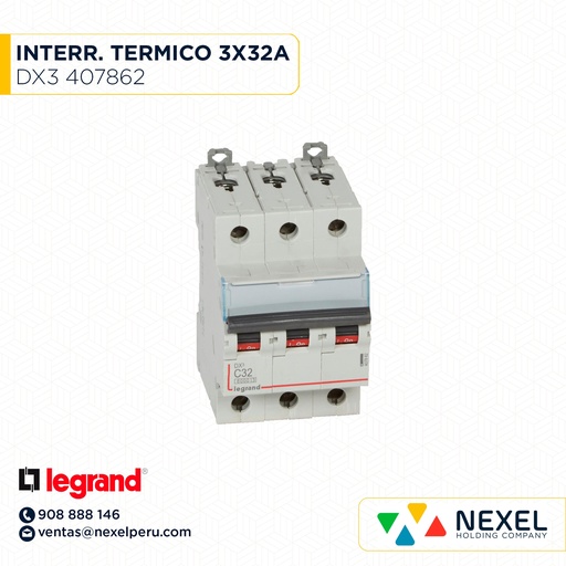 [G12816-O] OUT-INTERR. TERMICO 3X32A DX3 407862 LEGRAND