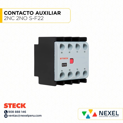 [G32774-O] OUT- CONTACTO AUXILIAR 2NC 2NO S-F22 STECK
