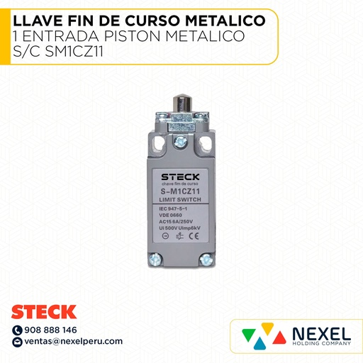 [G32635] LLAVE FIN DE CURSO METALICO 1 ENTRADA PISTON METALICO S/C SM1CZ11 STECK