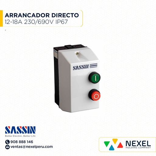 [G32521] ARRANCADOR DIRECTO 12-18A 230//690V IP67 COD: 3SQ1-18 SASSIN