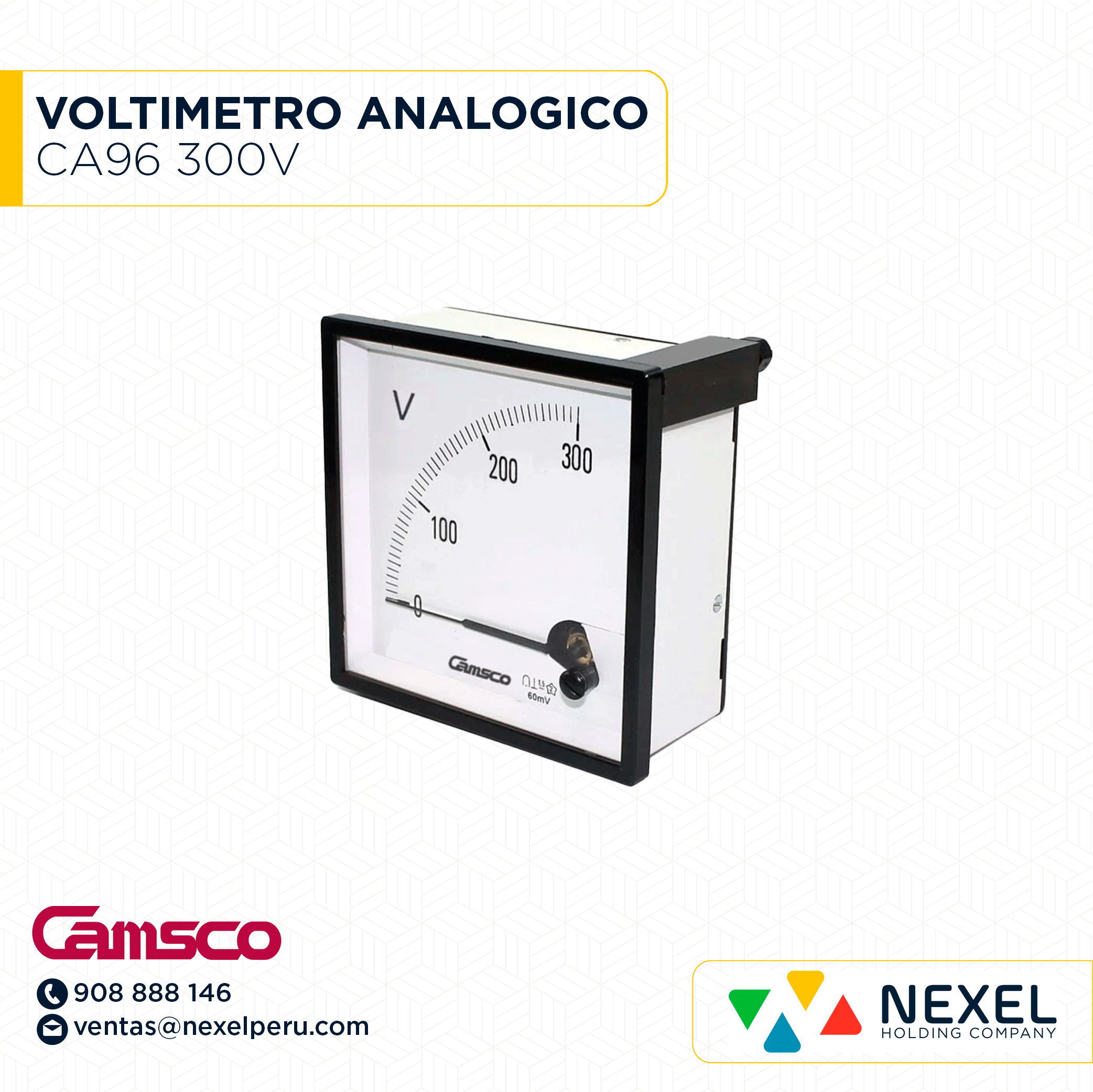 [G72464] VOLTIMETRO ANALOGICO CA96 300V CAMSCO