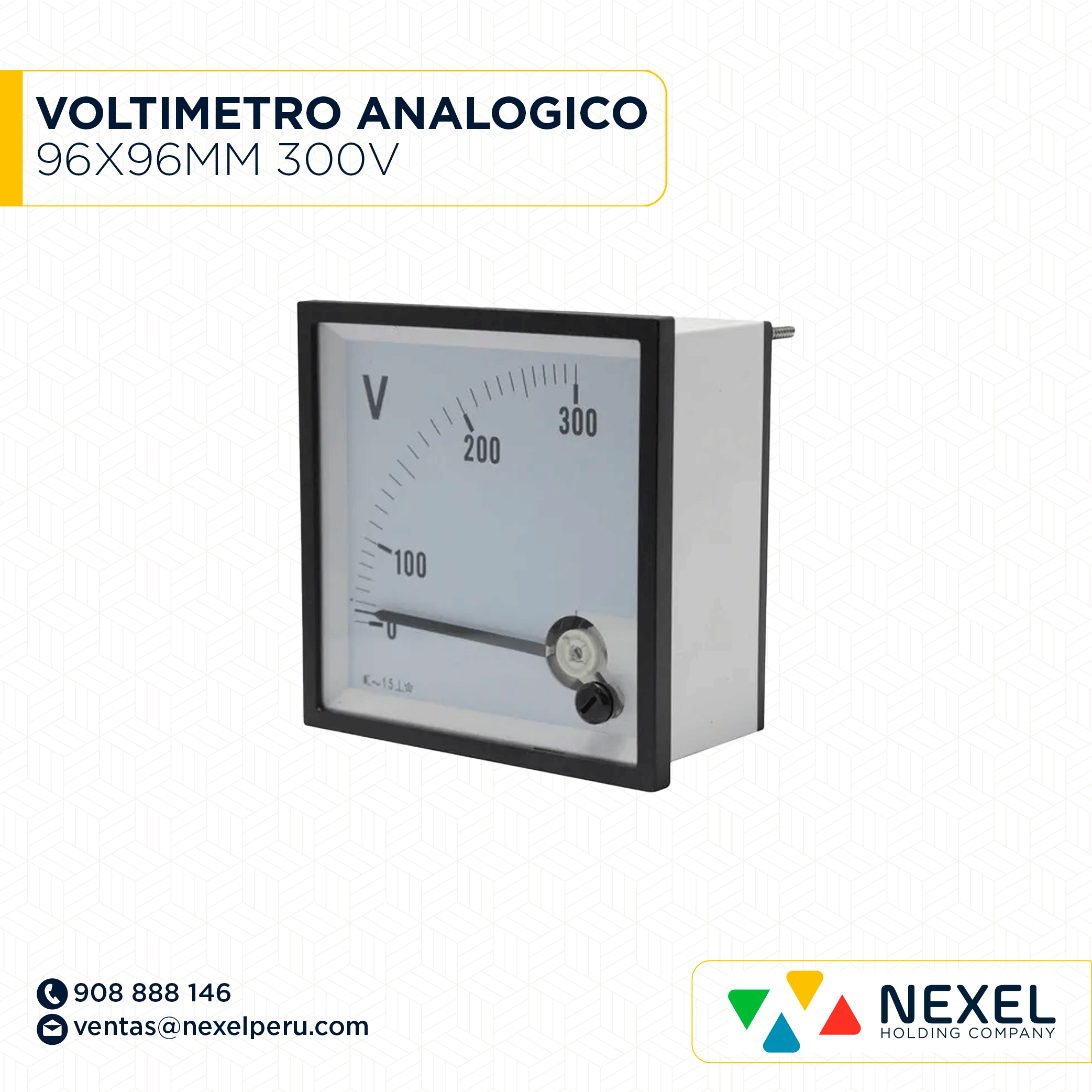 [G72456] VOLTIMETRO ANALOGICO 96X96MM 300V IMPORTADO