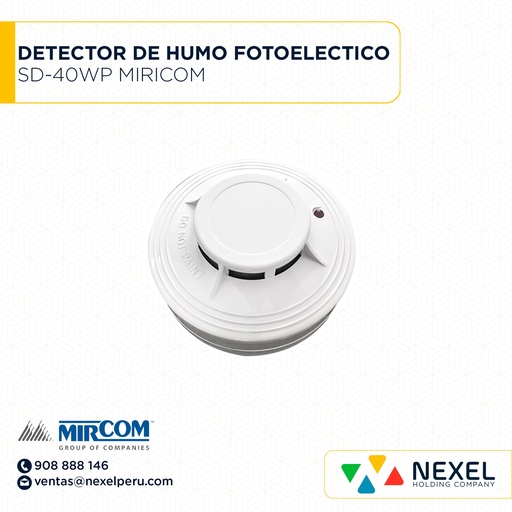 [G71162] DETECTOR DE HUMO FOTOELECTRICO SERIE SD-40WP MIRCOM