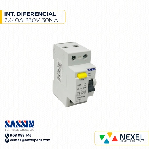 [G11161] INTERR. DIFERENCIAL 2X40A 230V 30MA SASSIN SASSIN