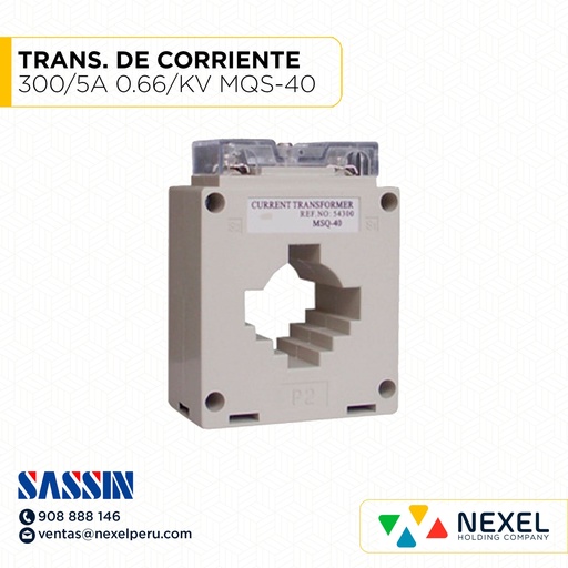 [G71131] TRANSFORMADOR DE CORRIENTE 300/5A 0.66/KV MQS-40 SASSIN