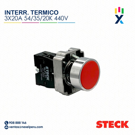 [G61126] PULSADOR ROJO METALICO NC S-LPL41 STECK