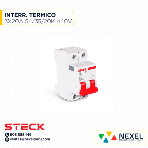 [G21112] INTERRUPTOR TERMICO 3X20A. 42/35/20KA EN 220/400/440V / SD-LS20 STECK