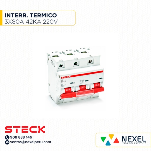 [G21110] INTERRUPTOR TERMICO 3X80A. 42/35/20KA EN 220/400/440V / SD-LS80 STECK