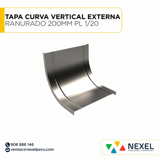 [C13479] TAPA CURVA VERTICAL EXTERNA RANURADO 200MM PL 1/20 NACIONAL