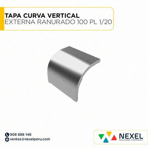 [C12404] TAPA CURVA VERTICAL EXTERNA RANURADO 100 PL 1/20 NACIONAL
