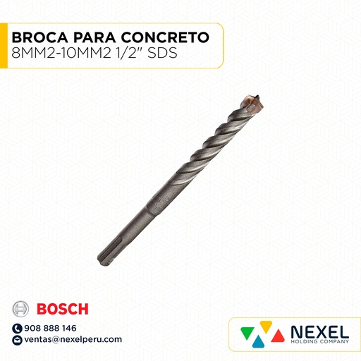 [L24029] BROCA PARA CONCRETO 8MM2-10MM2 1/2" SDS BOSCH