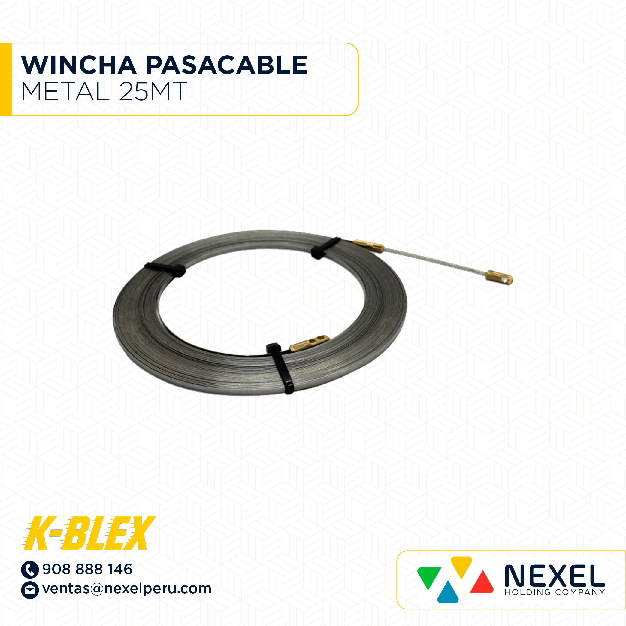 [L201713] WINCHA PASACABLE METAL 25MT K-BLEX - B