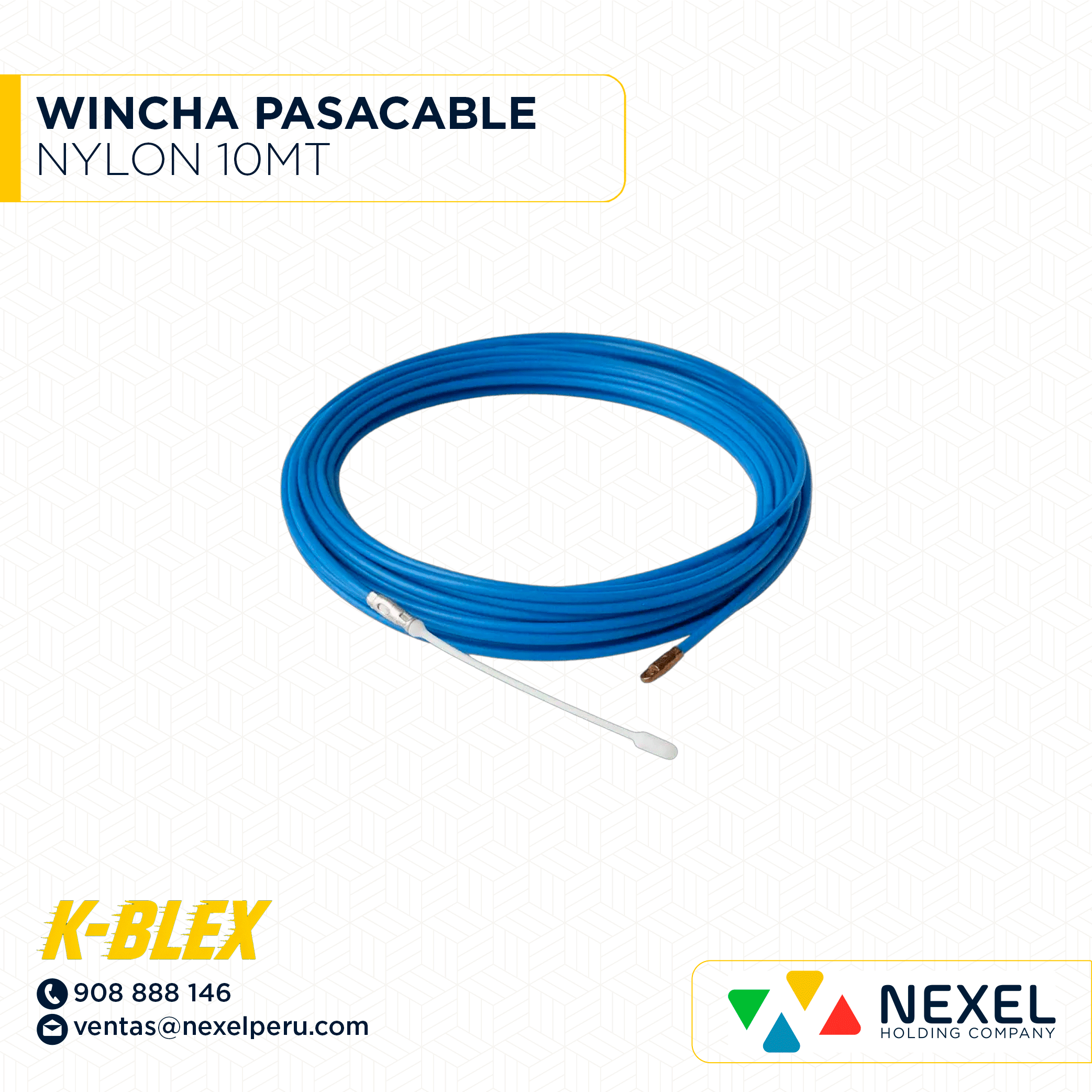 [L21709] WINCHA PASACABLE NYLON 10MT K-BLEX