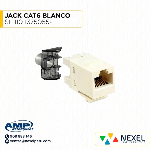 [A64507-O] OUT- JACK CAT6 SL 110 1375055-1 BLANCO AMP NETCONNECT