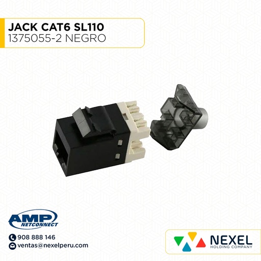 [A64506] JACK CAT6 SL110 1375055-2 NEGRO AMP NETCONNECT