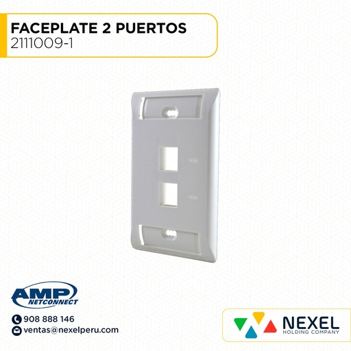 [A64505] FACEPLATE 2 PUERTOS 2111009-1 AMP NETCONNECT