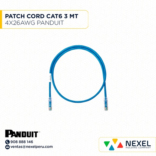 [A62686] PATCH CORD CAT6A 4X26AWG X3MT PAN-NET PANDUIT