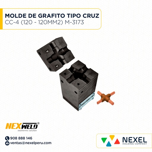 [E16093] MOLDE CRUZ HORIZ. (CC-4) (120-120MM2 T/ M-3173 C/ XAC-Y6Y6 CART. 200 NEXWELD