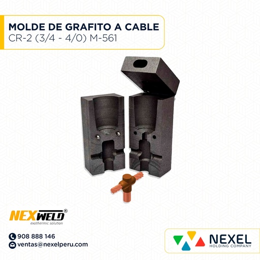 [E16084] MOLDE VARILLA CABLE - T (CR-2) (CPT 3/4-4/0) T/ M-561 C/ GTC-182Q #115 NEXWELD