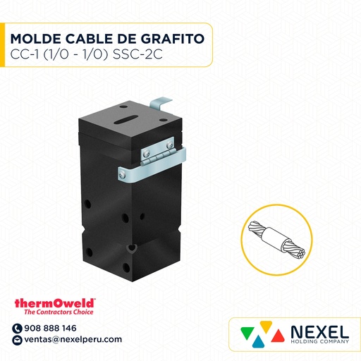 [E16067] MOLDE EMPALME HORIZ. (CC-1) (#1/0 - #1/0) M-205 / SSC-2C CART. 45 NEXWELD