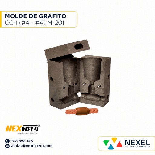 [E16066] MOLDE EMPALME HORIZ. (CC-1) (#4 - #4) M-201 / SST-1L CART. 25 NEXWELD
