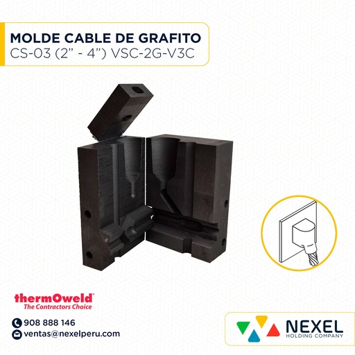 [E14630] MOLDE CABLE A ESTRUCTURA - TUBO REDONDO CS-03 45° 2/0 - (2" - 4") M-8833 VSC-2G-V3C #90 THERMOWELD