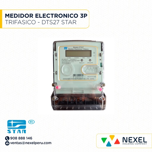 [E14289] MEDIDOR ELECTRONICO TRIFASICO 3P 220/380V DTS27 STAR