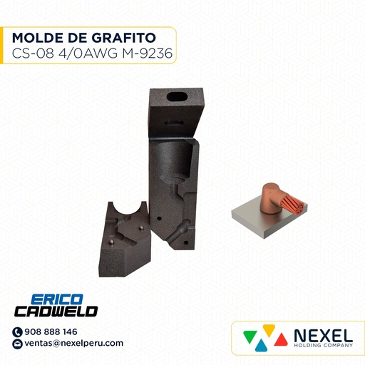 [E101058] MOLDE CABLE A TUB. METALICA (CS-8) (4/0AWG - TUBO 3" A 4") T/ M-9236 C/ HAH2Q350C #115 CADWELD - B