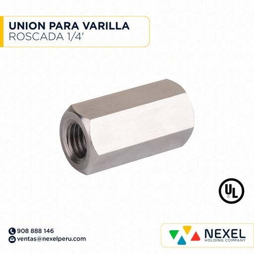 [N23670] UNION PARA BARILLA ROSCADA 1/4' STANDARD