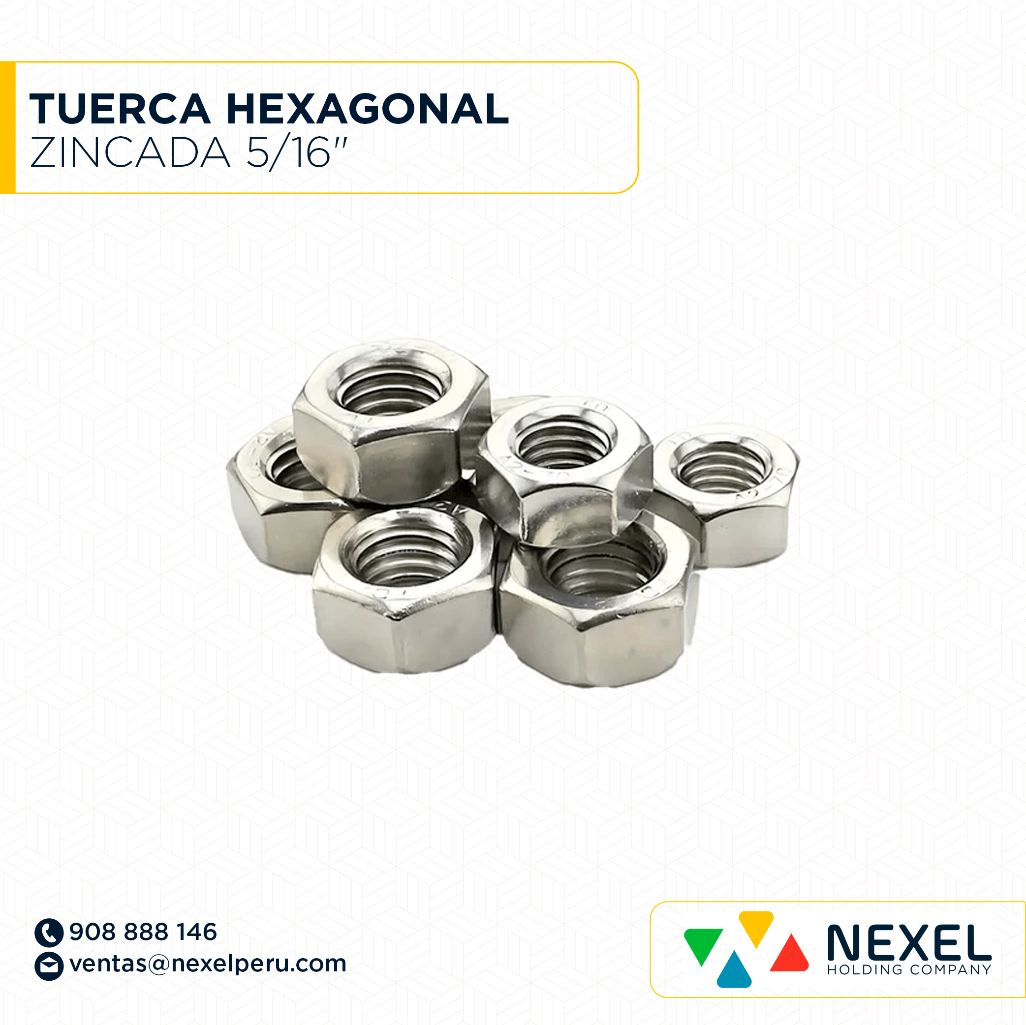 [N12471] TUERCA HEXAGONAL ZINCADA 5/16" STANDARD