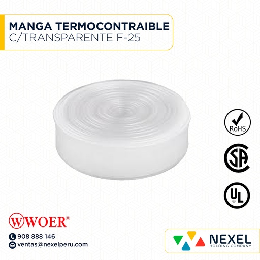[F72289-1] MANGA TERMOCONTRAIBLE C/TRANSPARENTE F-25 WOER