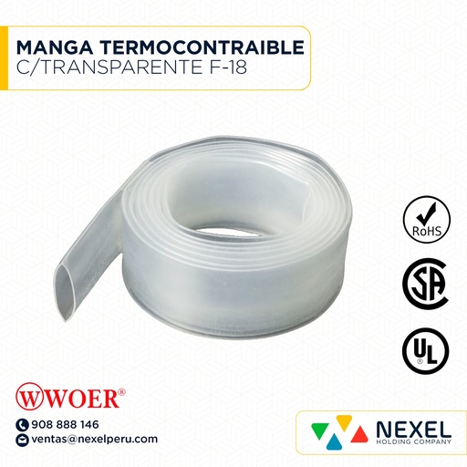[F72288-1] MANGA TERMOCONTRAIBLE C/TRANSPARENTE F-18 WOER